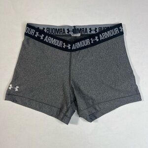 Under Armour Heat Gear Compression Spandex Shorts Womens Size S - Gray